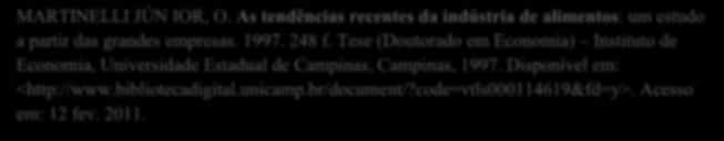 2.4 Trabalhos científicos (TCC, dissertação [mestrado] e tese [doutorado]) 2.4.1 Trabalhos científicos impressos (TCC, dissertação [mestrado] e tese [doutorado]) AUTOR(ES).