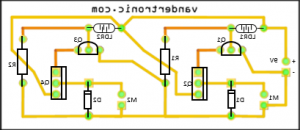 Disposição dos componentes na placa de circuito impresso (lado dos componentes): Sugestão: Para imprimir o desenho do layout da placa em tamanho real, salve a primeira imagem em seu computador e