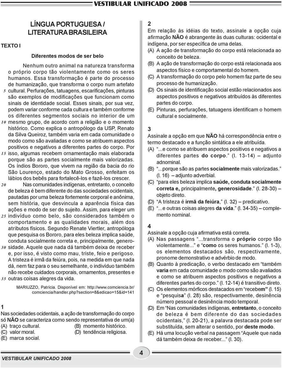 Perfurações, tatuagens, escarificações, pinturas são exemplos de modificações que funcionam como sinais de identidade social.