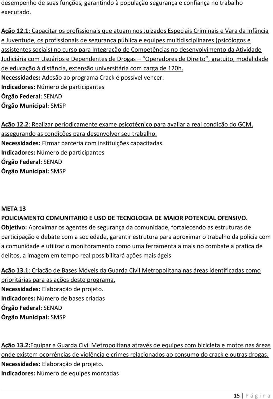 sociais) no curso para Integração de Competências no desenvolvimento da Atividade Judiciária com Usuários e Dependentes de Drogas Operadores de Direito, gratuito, modalidade de educação à distância,