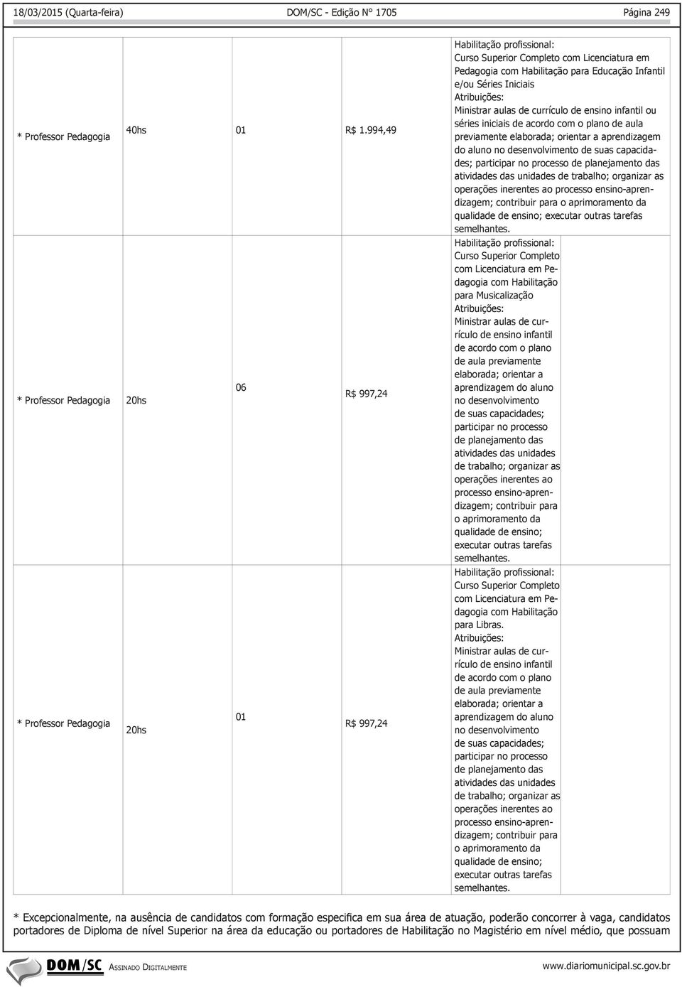 Infantil e/ou Séries Iniciais Ministrar aulas de currículo de ensino infantil ou séries iniciais de acordo com o plano de aula previamente elaborada; orientar a aprendizagem do aluno no