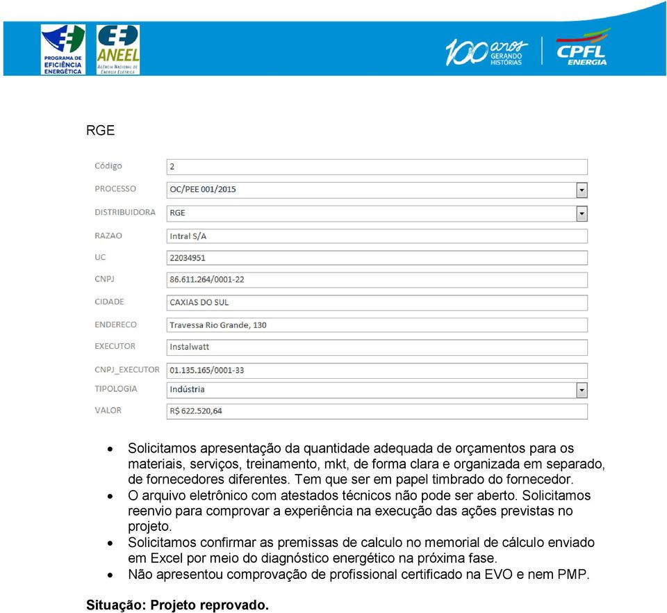 O arquivo eletrônico com atestados técnicos não pode ser aberto.