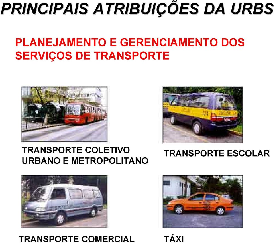 TRANSPORTE COLETIVO URBANO E METROPOLITANO