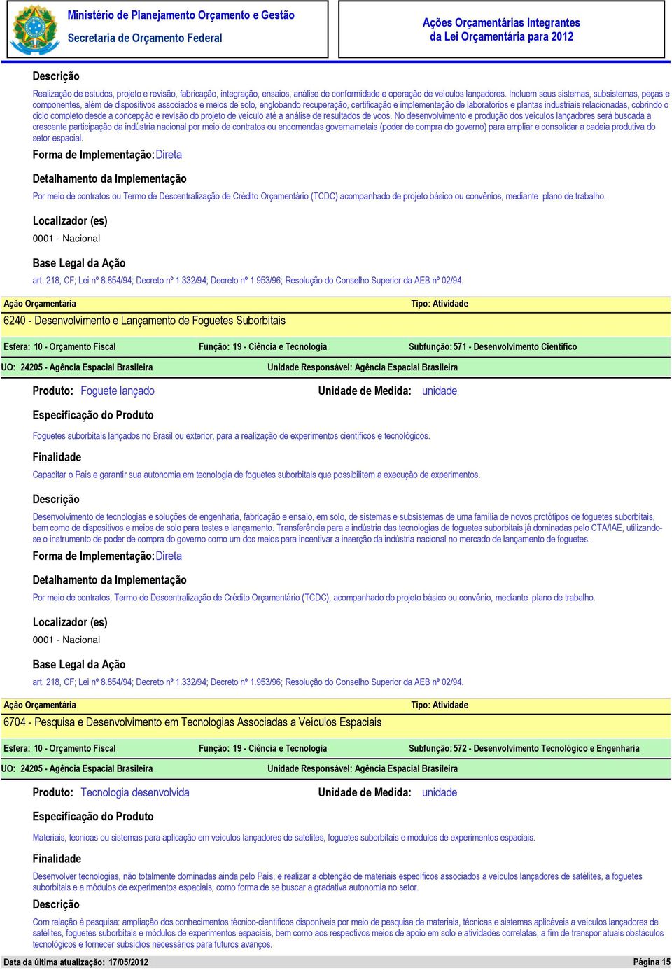 relacionadas, cobrindo o ciclo completo desde a concepção e revisão do projeto de veículo até a análise de resultados de voos.