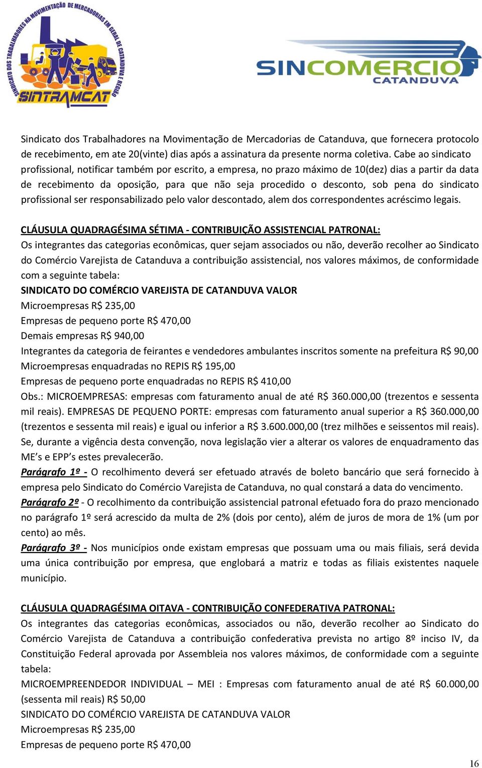 do sindicato profissional ser responsabilizado pelo valor descontado, alem dos correspondentes acréscimo legais.