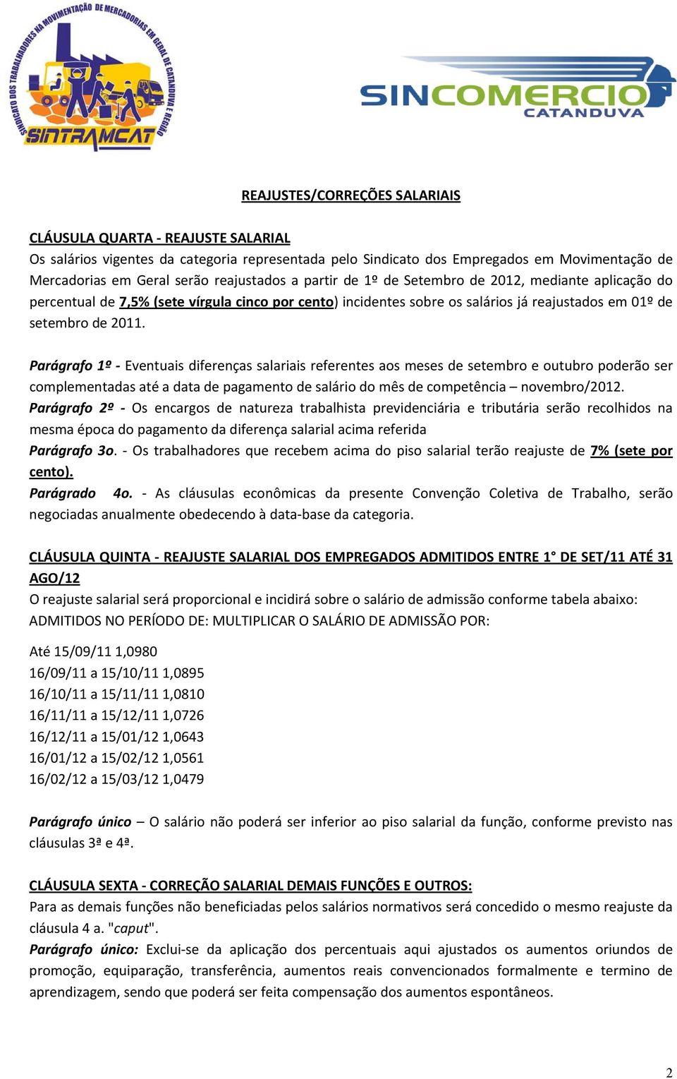 Parágrafo 1º Eventuais diferenças salariais referentes aos meses de setembro e outubro poderão ser complementadas até a data de pagamento de salário do mês de competência novembro/2012.