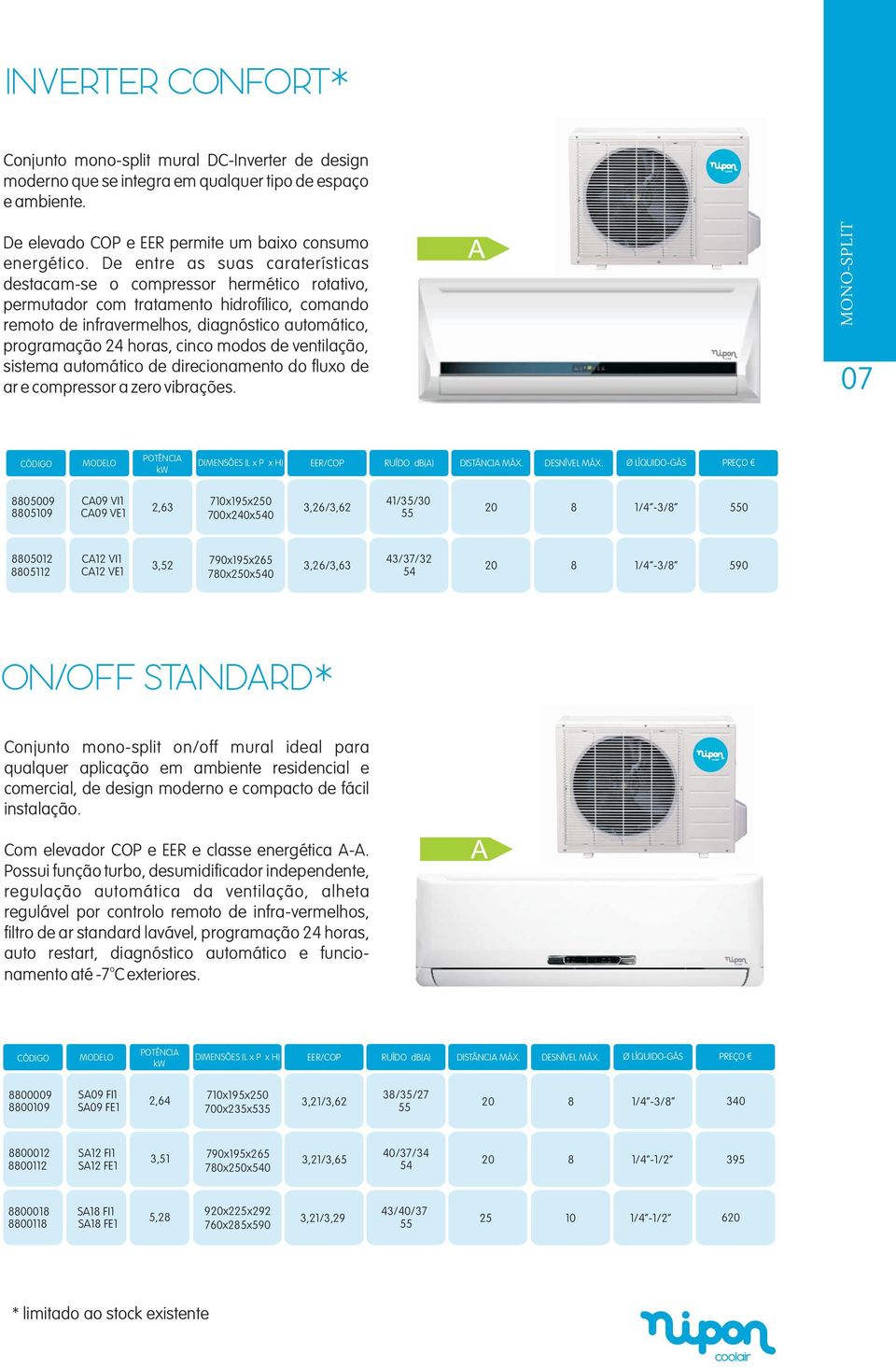 20 8 1/4-3/8 590 ON/OFF STANDARD* Cju - /ff u ququ ã b, g fá ã C COP EER gé A-A Pu fuã ub, uf, guã uá ã, h guá f-h, f á, gã 24 h, u, gó uá fu é -7 C x (L x P x H) EER/COP RUÍDO B(A) DISTÂNCIA MÁX