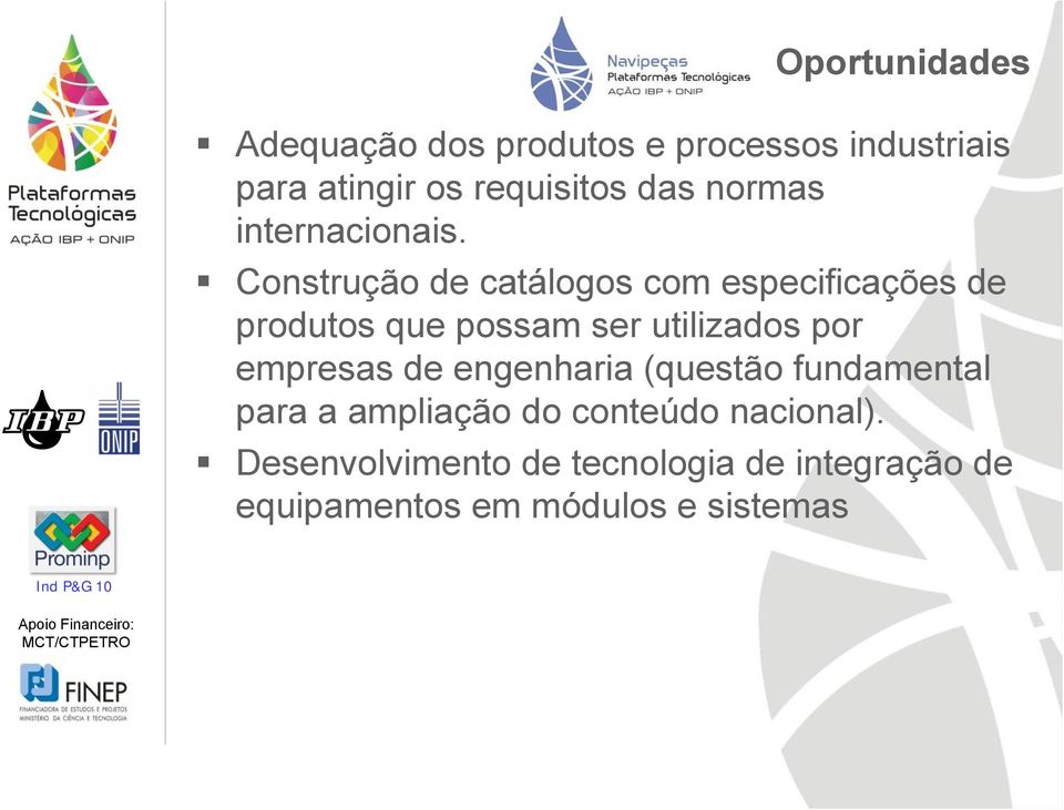 Construção de catálogos com especificações de produtos que possam ser utilizados por