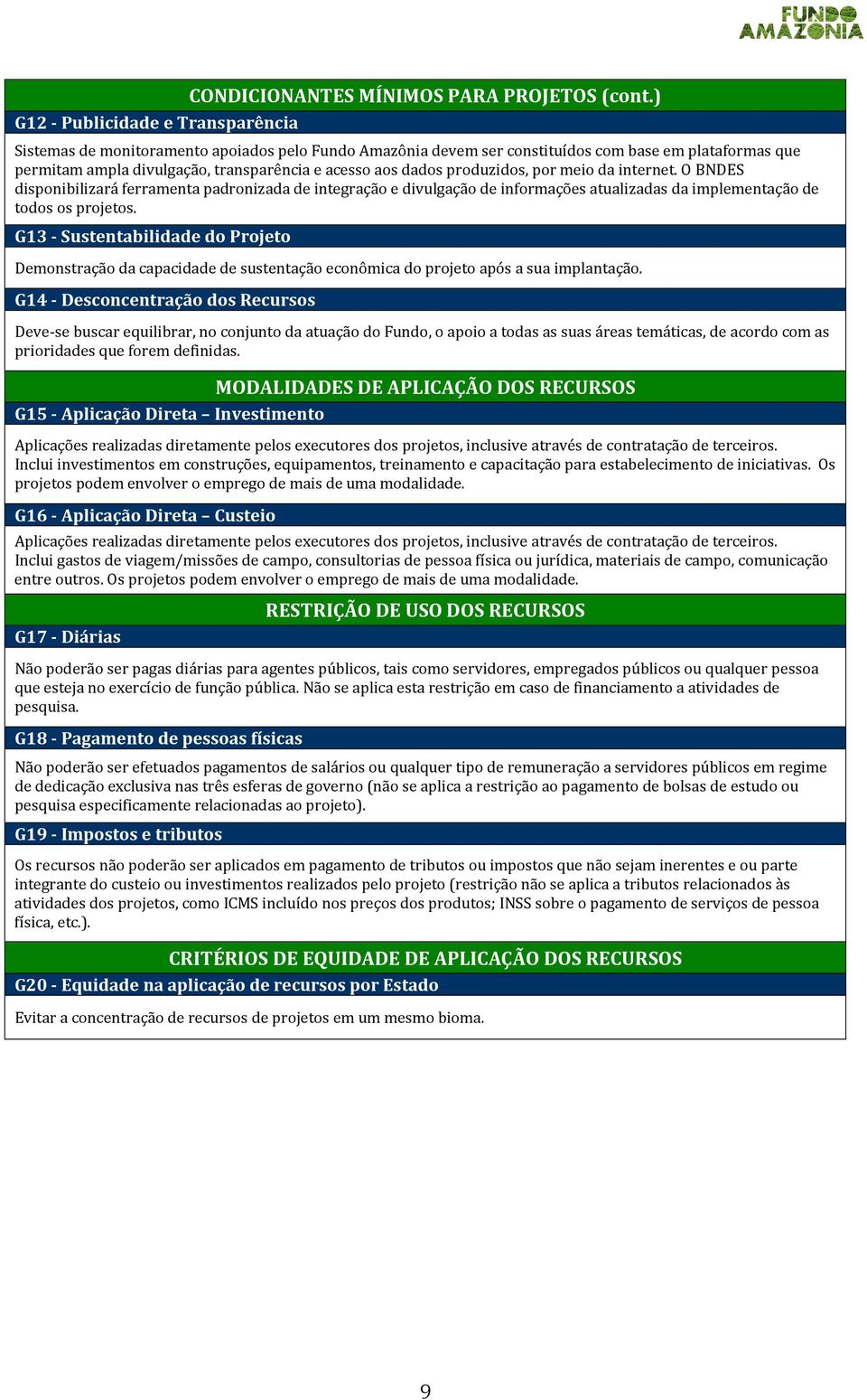 dados produzidos, por meio da internet. O BNDES disponibilizará ferramenta padronizada de integração e divulgação de informações atualizadas da implementação de todos os projetos.