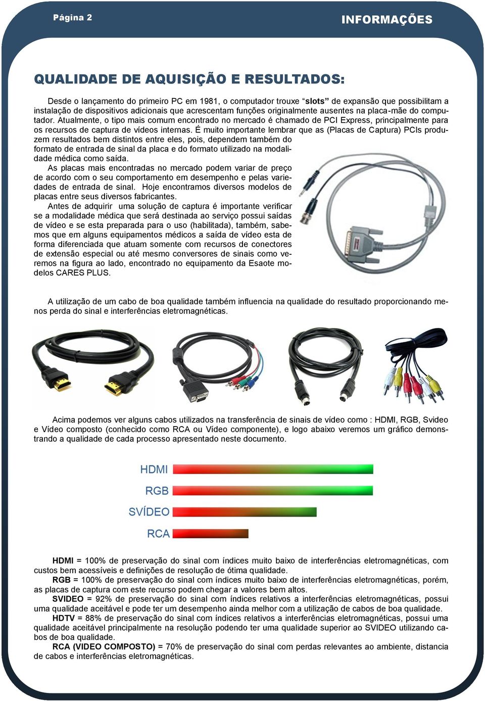 Atualmente, o tipo mais comum encontrado no mercado é chamado de PCI Express, principalmente para os recursos de captura de vídeos internas.