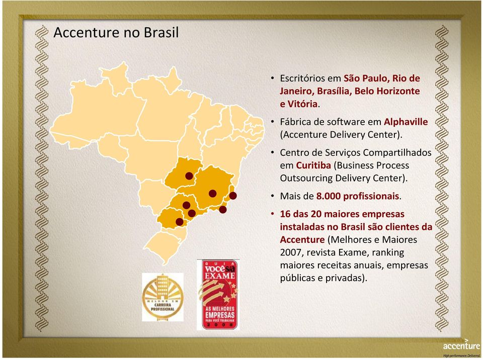Centro de Serviços Compartilhados em Curitiba(Business Process Outsourcing Delivery Center). Mais de 8.