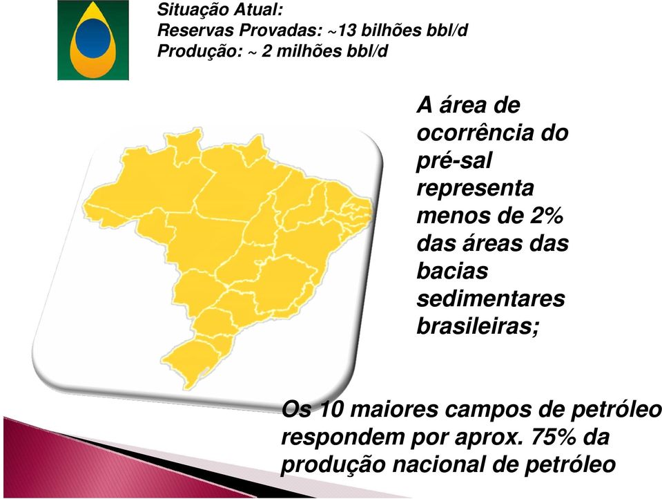das áreas das bacias sedimentares brasileiras; Os 10 maiores campos