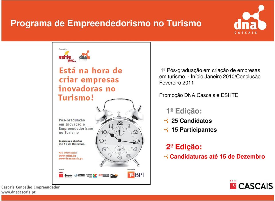 Fevereiro 2011 Promoção DNA Cascais e ESHTE 1ª Edição: 25