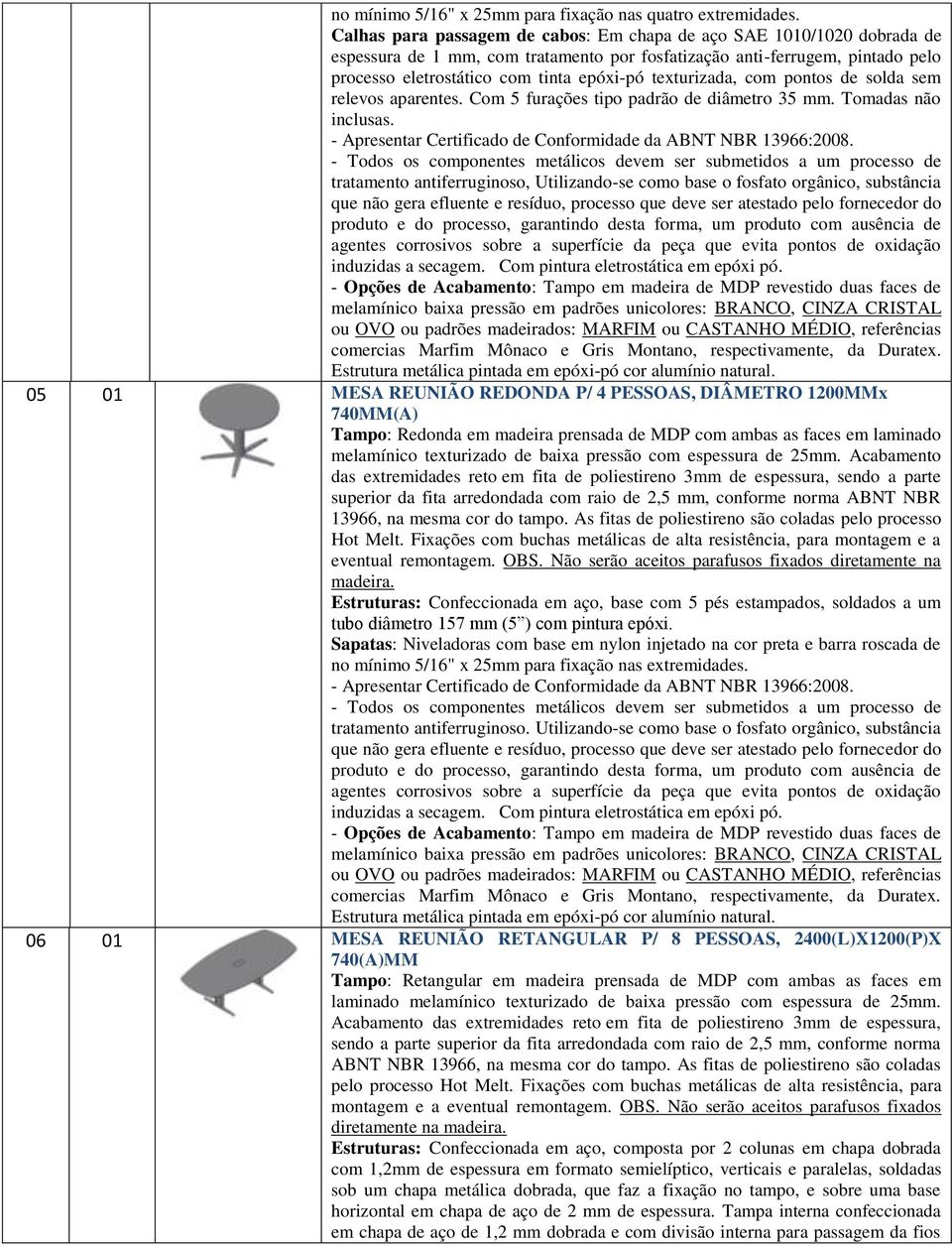 texturizada, com pontos de solda sem relevos aparentes. Com 5 furações tipo padrão de diâmetro 35 mm. Tomadas não inclusas.