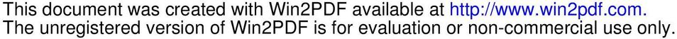 The unregistered version of Win2PDF is