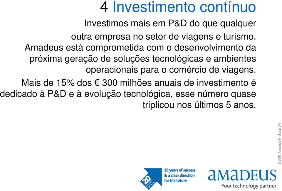 Amadeus está comprometida com o desenvolvimento da próxima geração de soluções tecnológicas e