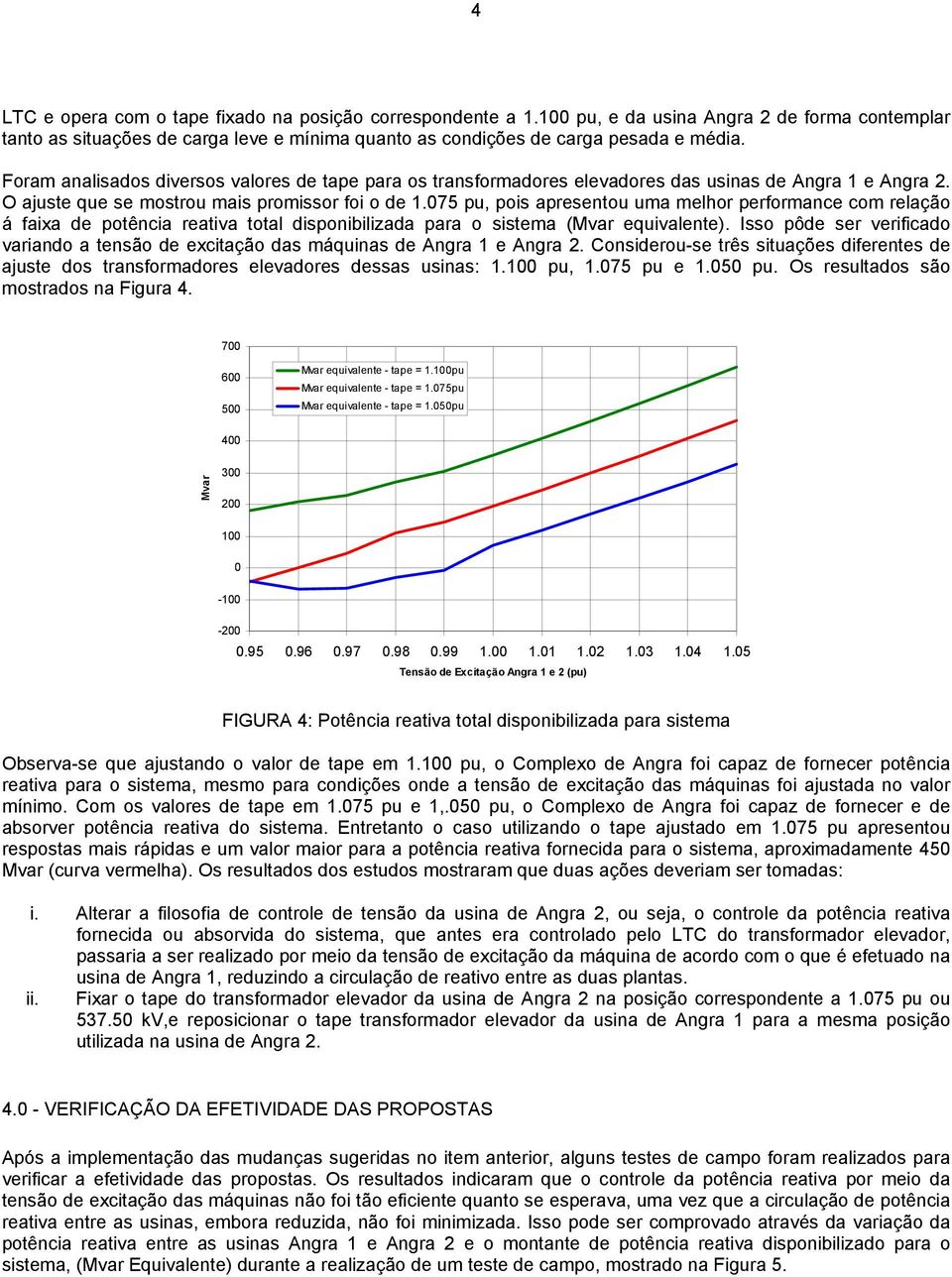 75 pu, pois apresentou uma melhor performance com relação á faixa de potência reativa total disponibilizada para o sistema ( equivalente).