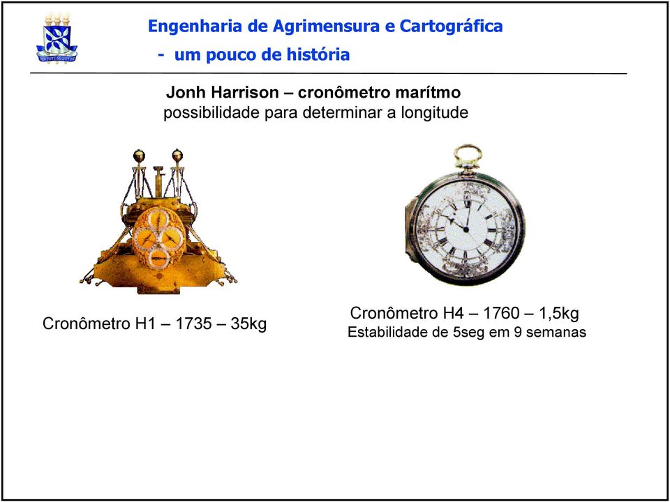 para determinar a longitude Cronômetro H1 1735 35kg