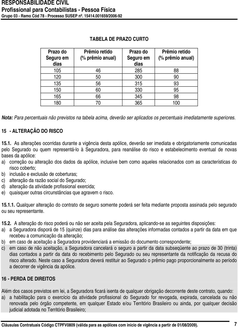 vigência desta apólice, deverão ser imediata e obrigatoriamente comunicadas pelo Segurado ou quem representá-lo à Seguradora, para reanálise do risco e estabelecimento eventual de novas bases da