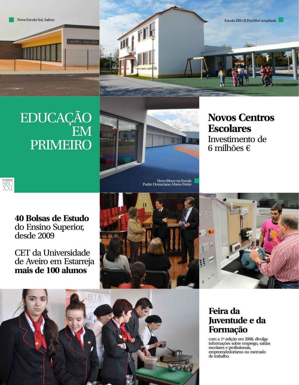 CET da Universidade de Aveiro em Estarreja mais de 100 alunos Feira da Juventude e da Formação com a 1ª edição em