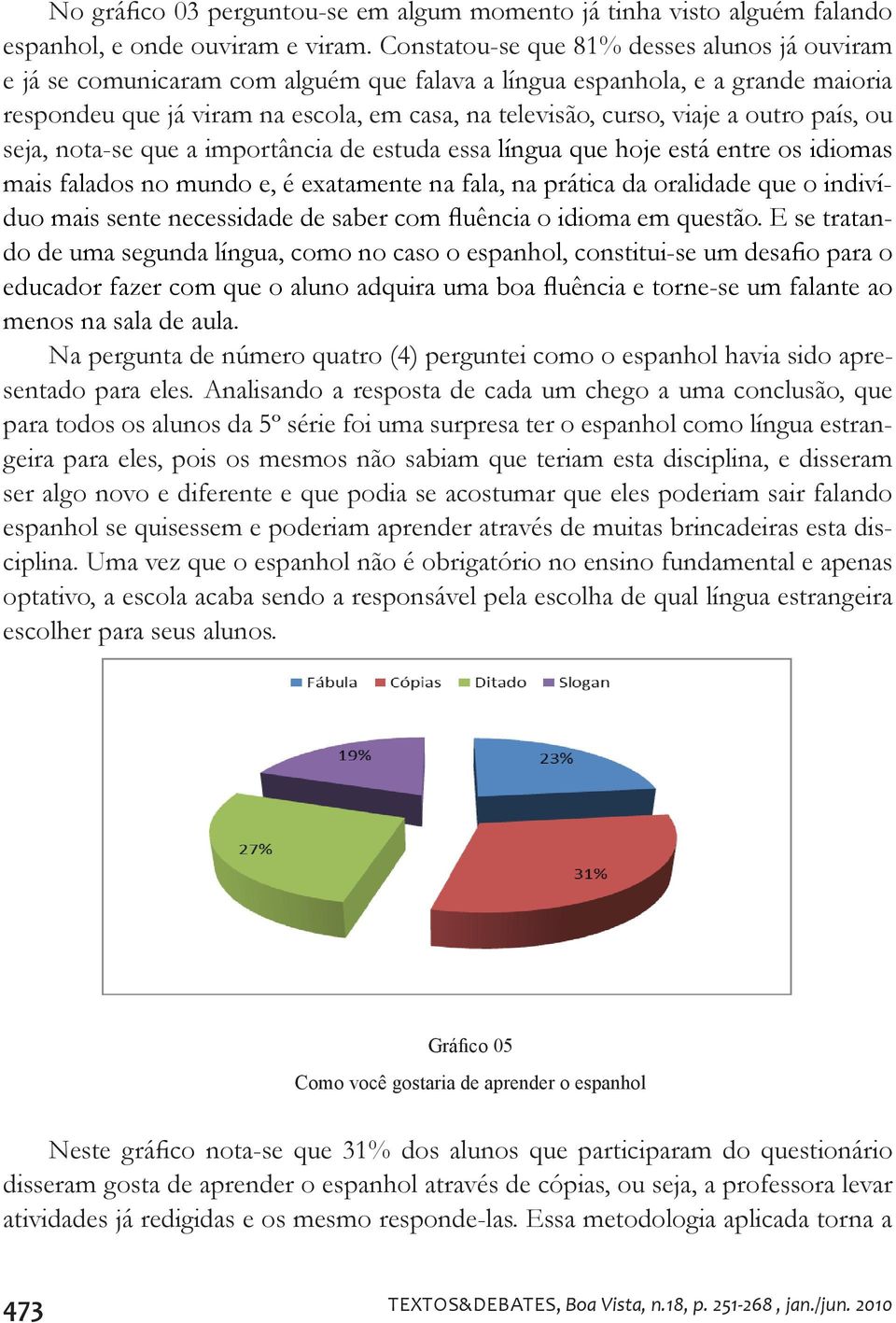 outro país, ou seja, nota-se que a importância de estuda essa língua que hoje está entre os idiomas mais falados no mundo e, é exatamente na fala, na prática da oralidade que o indiví- - menos na