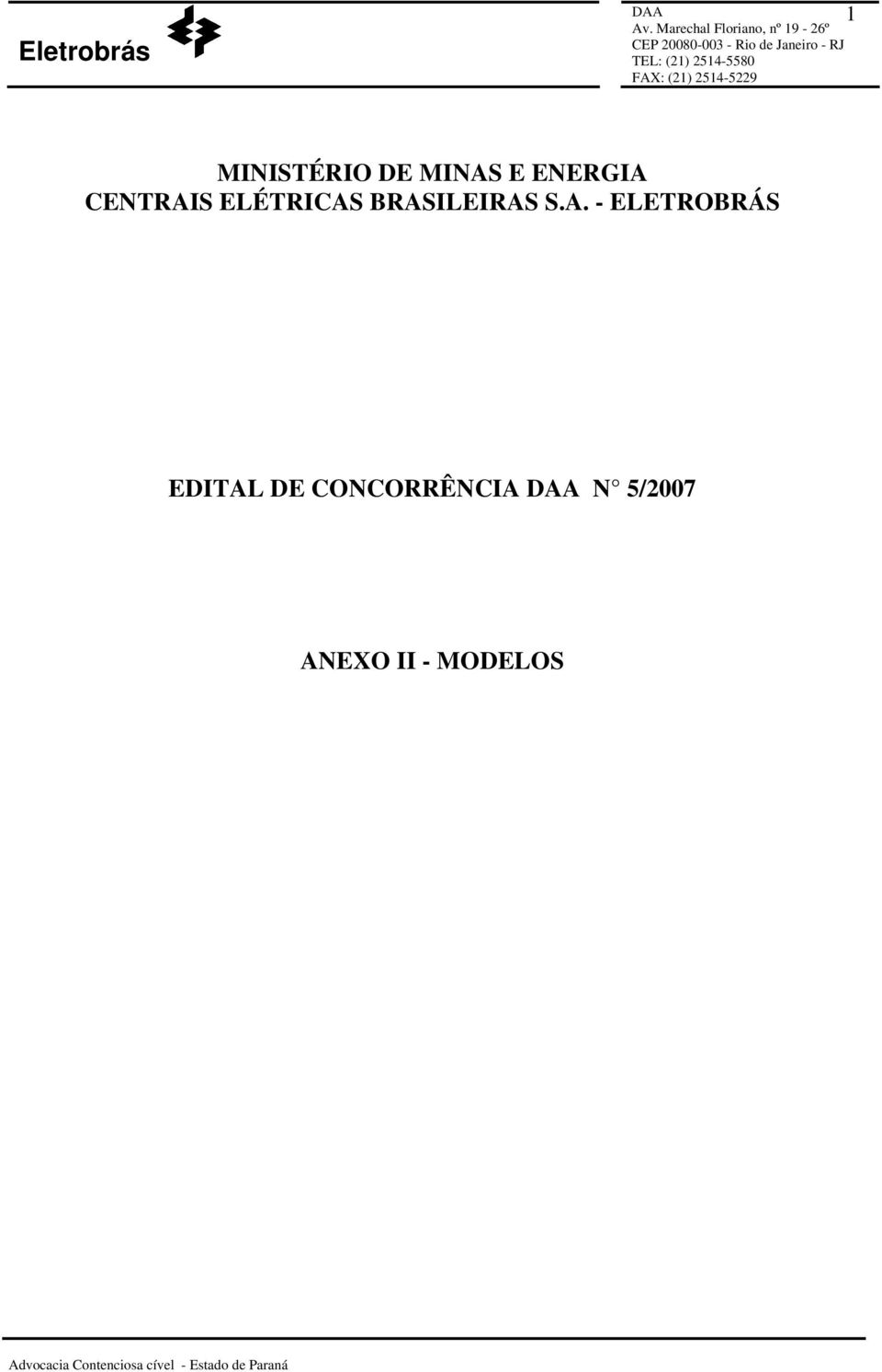 BRASILEIRAS S.A. - ELETROBRÁS EDITAL DE