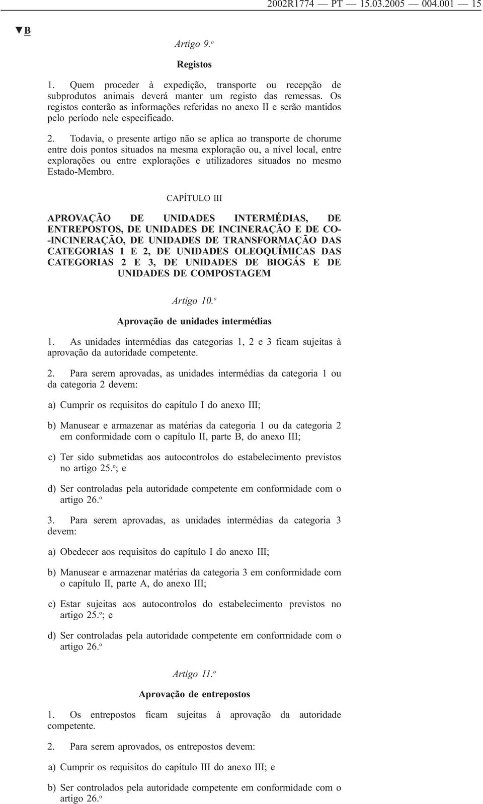 Todavia, o presente artigo não se aplica ao transporte de chorume entre dois pontos situados na mesma exploração ou, a nível local, entre explorações ou entre explorações e utilizadores situados no