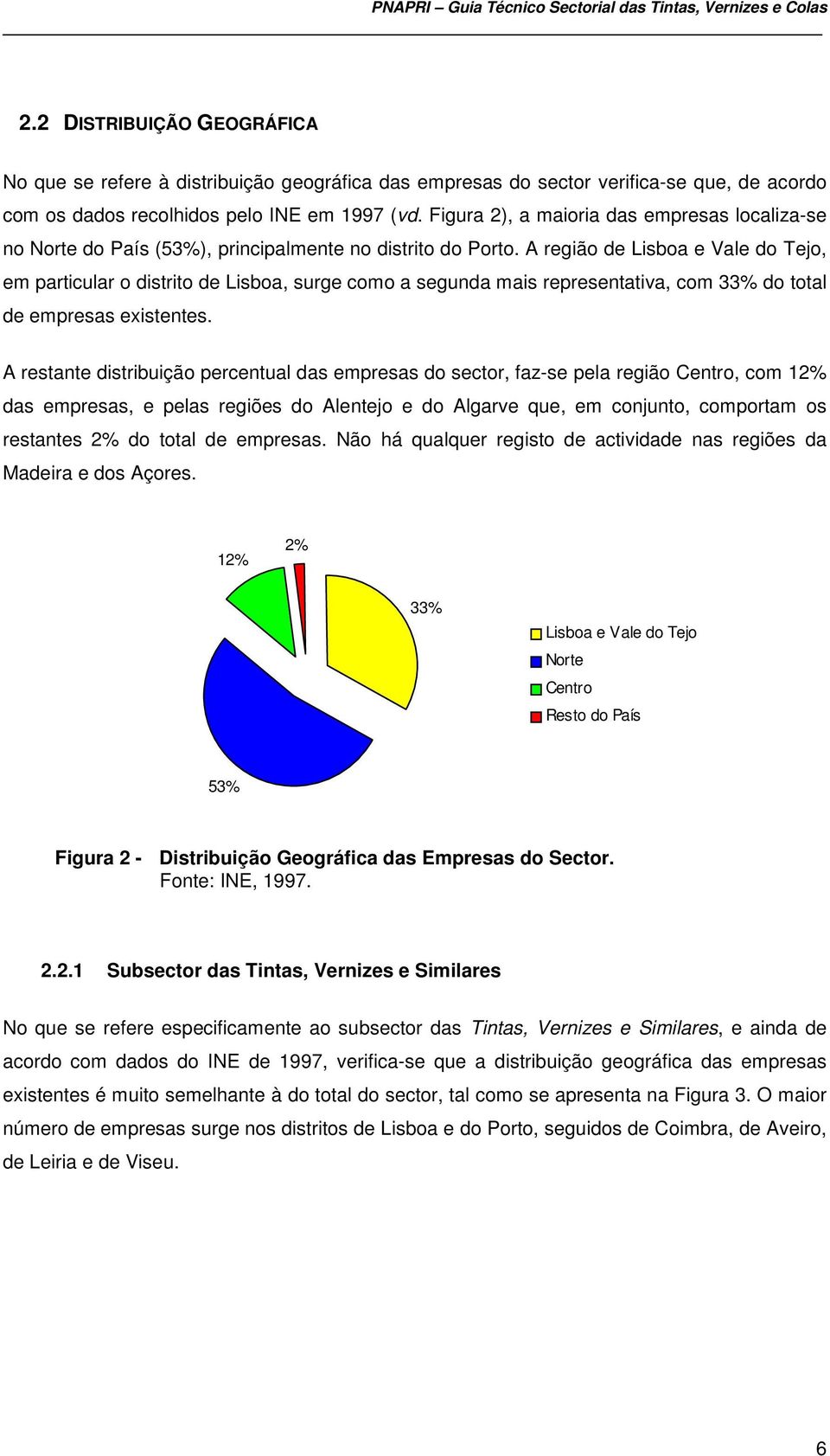 A região de Lisboa e Vale do Tejo, em particular o distrito de Lisboa, surge como a segunda mais representativa, com 33% do total de empresas existentes.