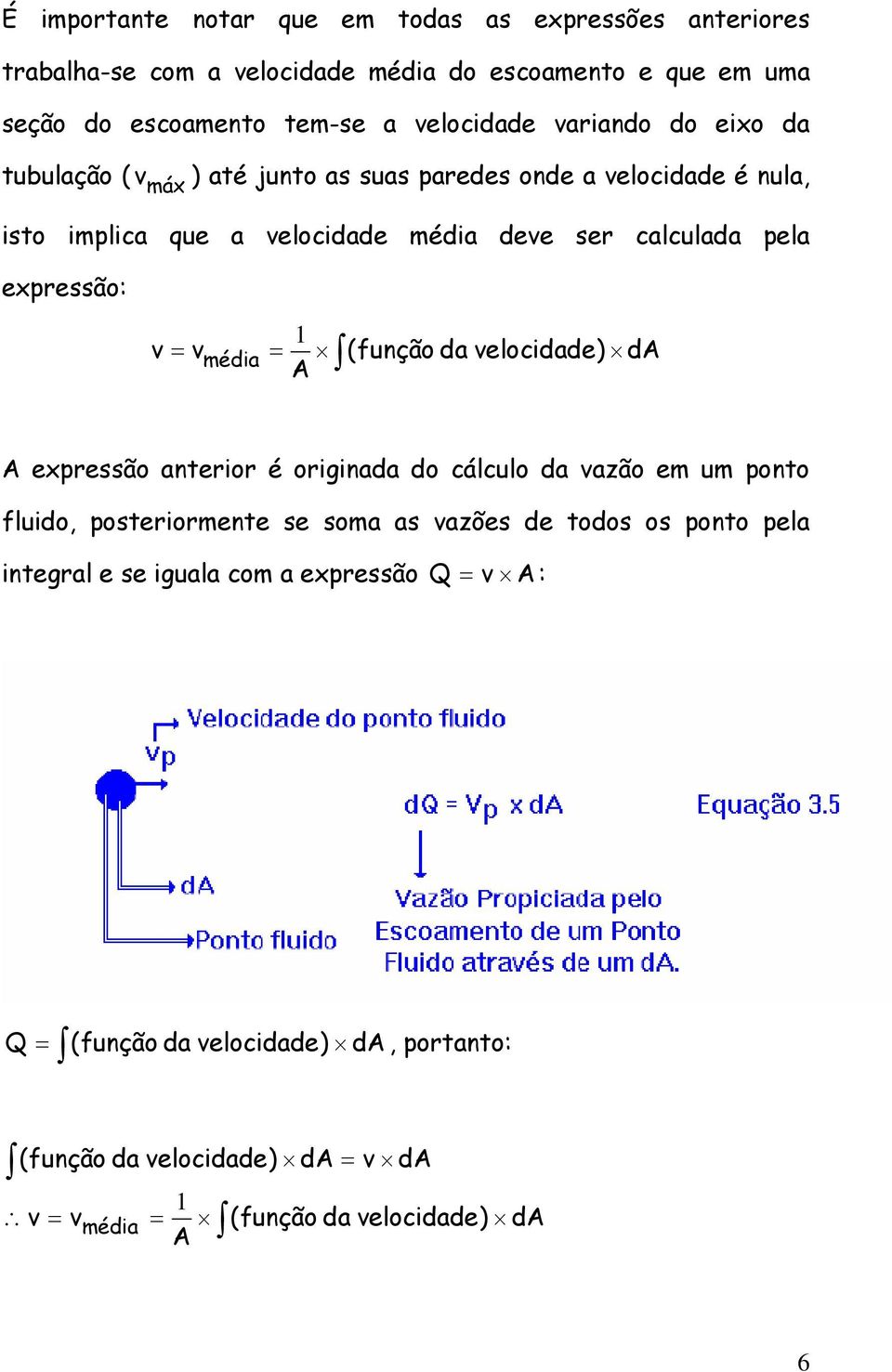 exressão: 1 v véda (unção da velocdade) da A A exressão anteror é ornada do cálculo da vazão e u onto ludo, osterorente se soa as vazões de