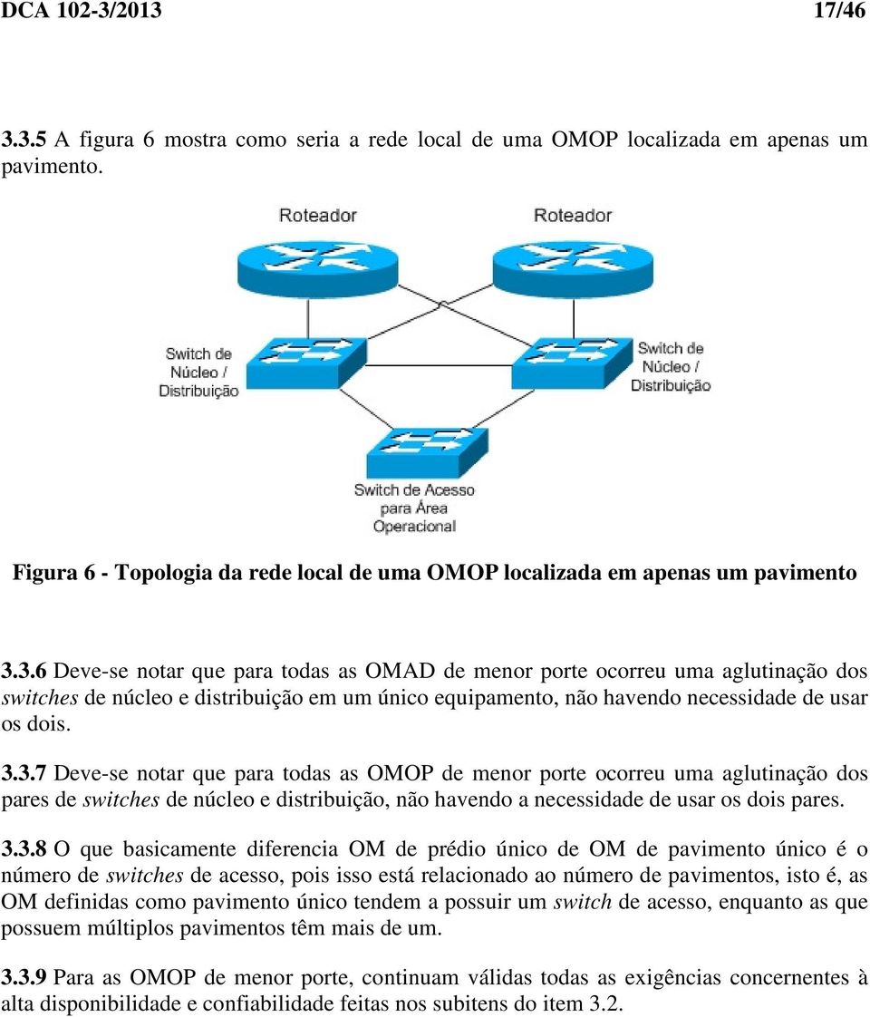 3.3.8 O que basicamente diferencia OM de prédio único de OM de pavimento único é o número de switches de acesso, pois isso está relacionado ao número de pavimentos, isto é, as OM definidas como