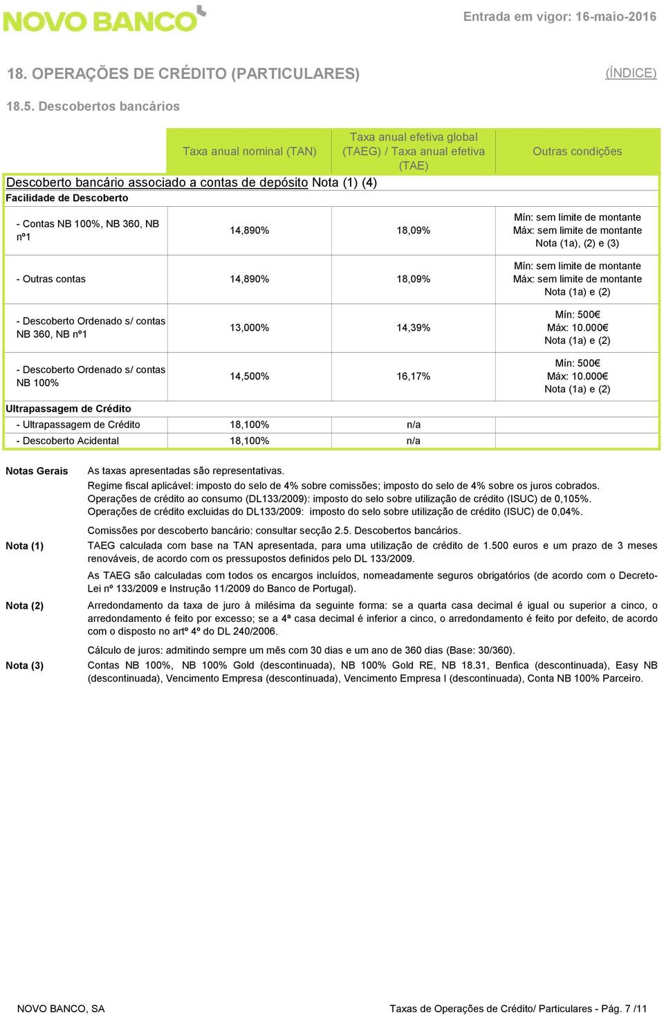 contas NB 360, NB nº1 13,000% 14,39% Mín: 500 Máx: 10.