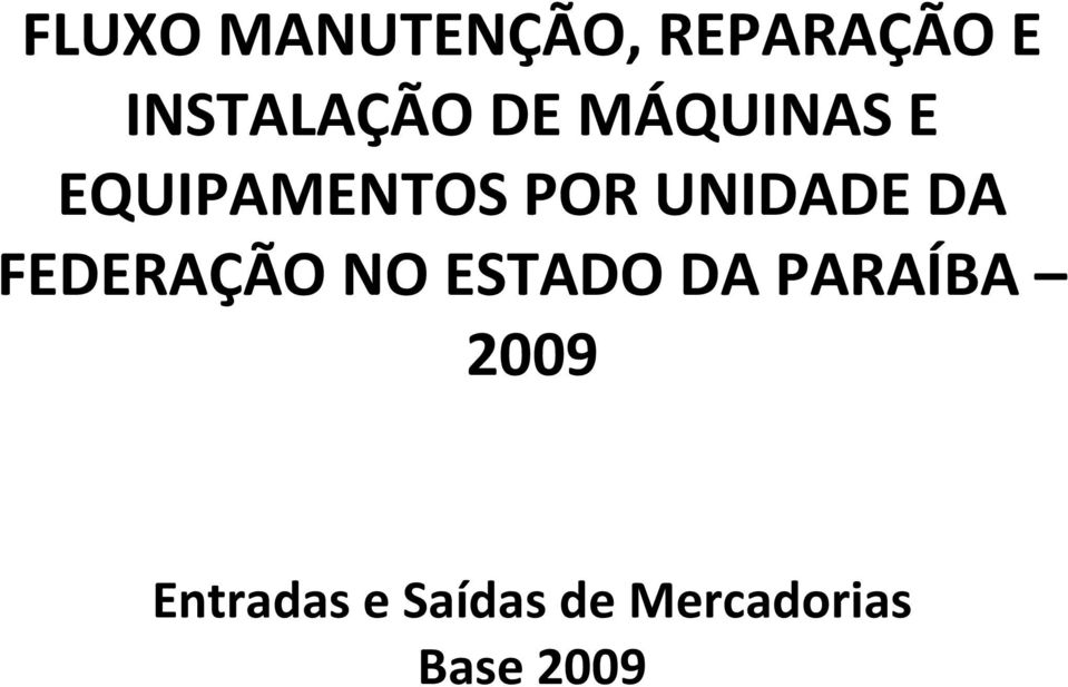 DA FEDERAÇÃO NO ESTADO DA PARAÍBA 2009