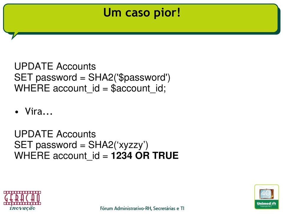 SHA2('$password') WHERE account_id =