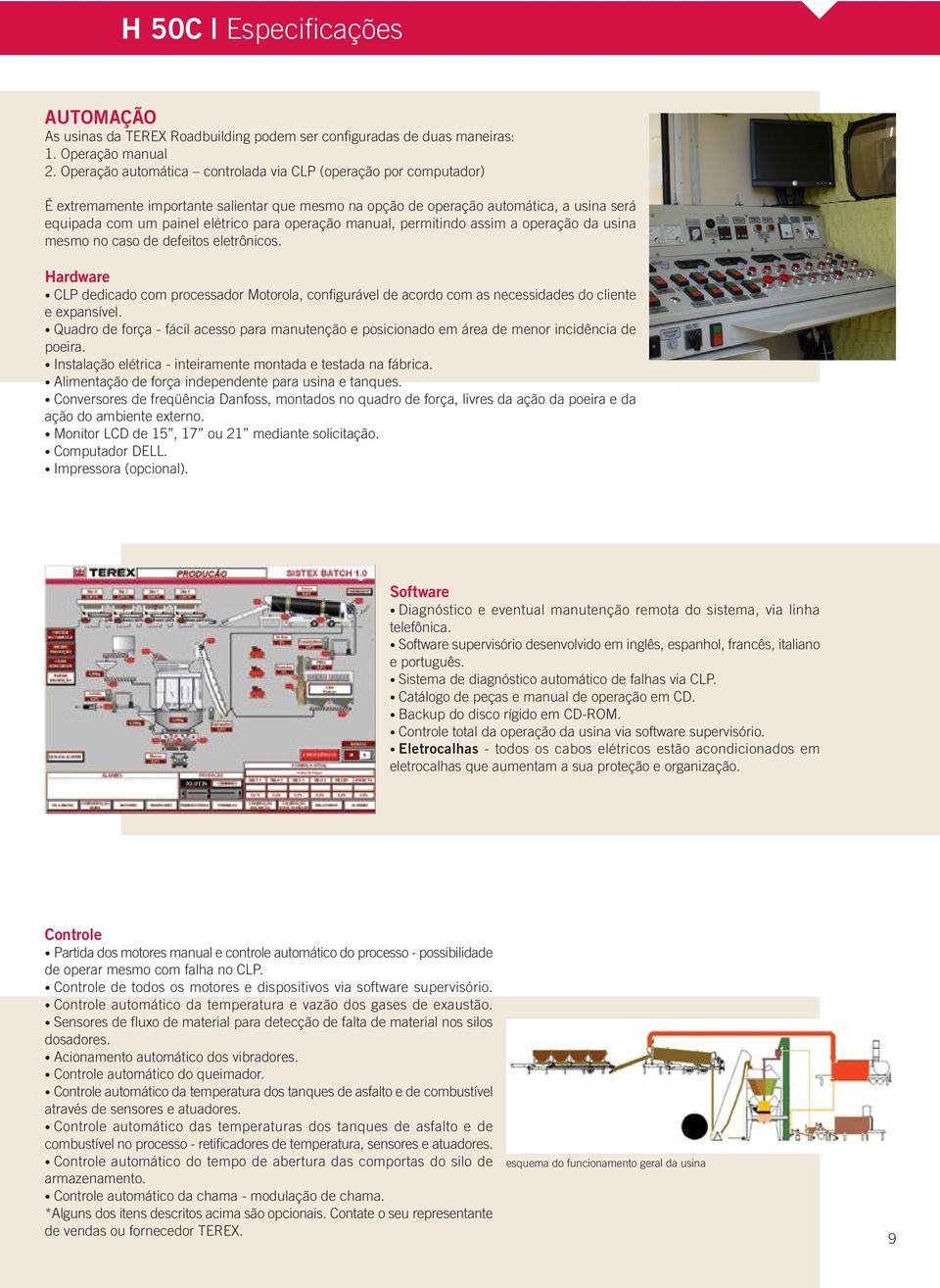 operação manual, permitindo assim a operação da usina mesmo no caso de defeitos eletrônicos.