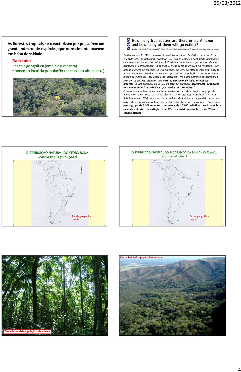 210 o número de espécies arbóreas (indivíduos com mais de 10cm de DAP) na Amazônia brasileira.