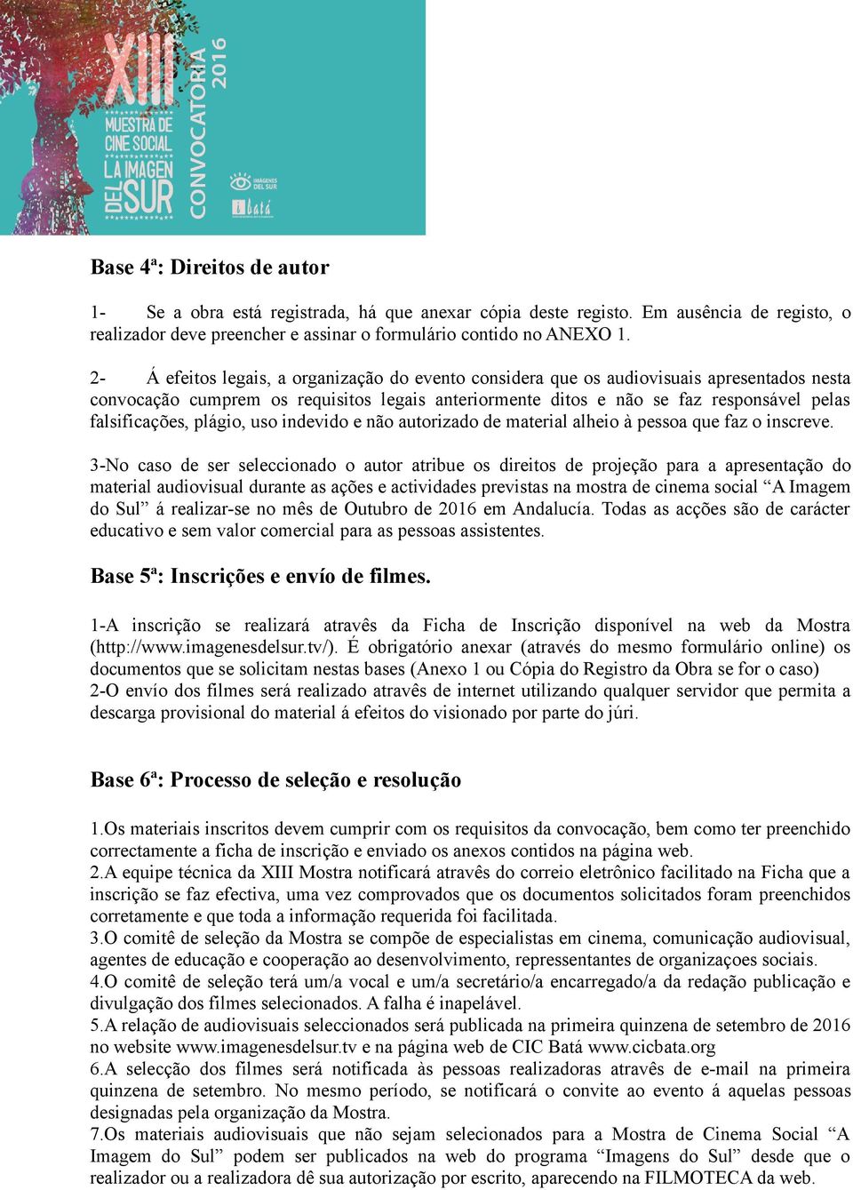 plágio, uso indevido e não autorizado de material alheio à pessoa que faz o inscreve.