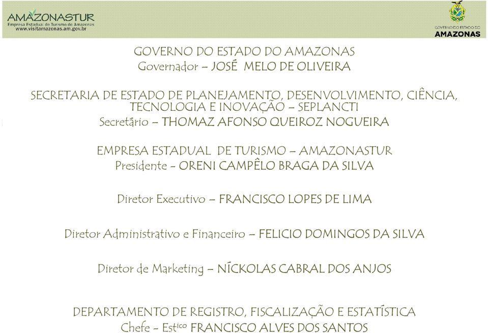 CAMPÊLO BRAGA DA SILVA Diretor Executivo FRANCISCO LOPES DE LIMA Diretor Administrativo e Financeiro FELICIO DOMINGOS DA SILVA