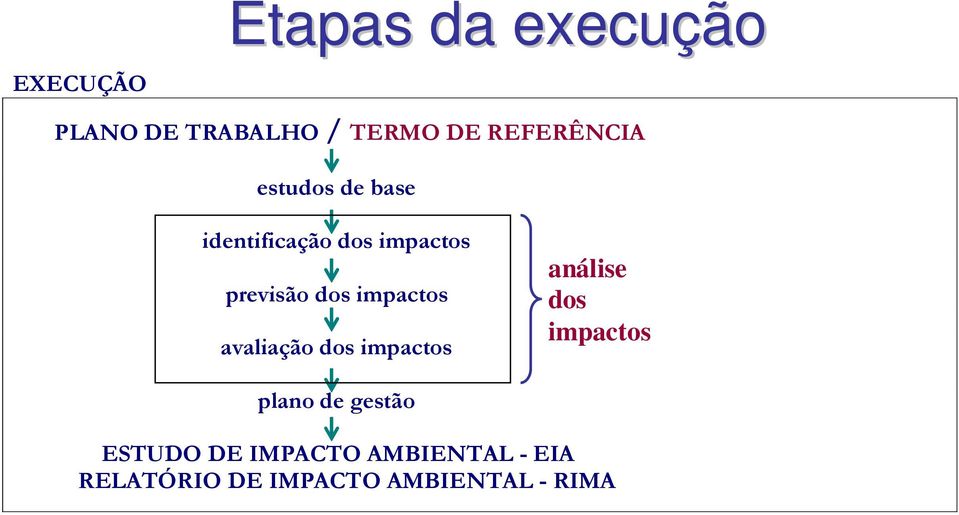dos impactos avaliação dos impactos análise dos impactos plano de