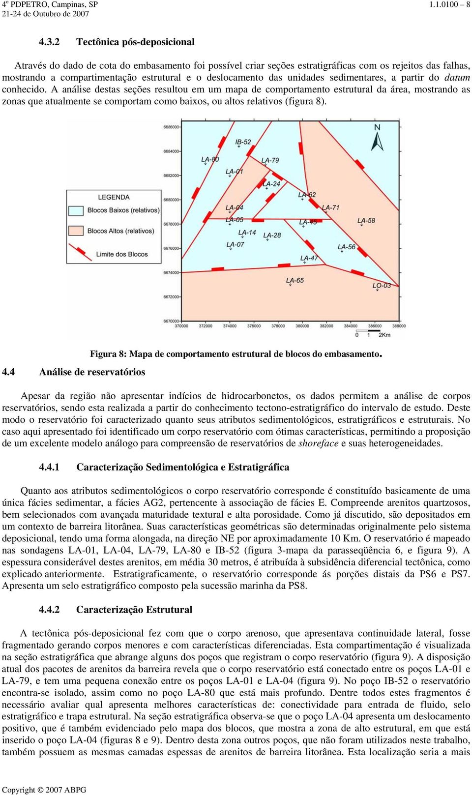 unidades sedimentares, a partir do datum conhecido.