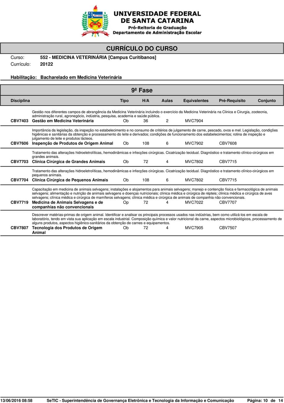 CBV7403 Gestão em Medicina Veterinária Ob 36 2 MVC7904 Importância da legislação, da inspeção no estabelecimento e no consumo de critérios de julgamento de carne, pescado, ovos e mel.