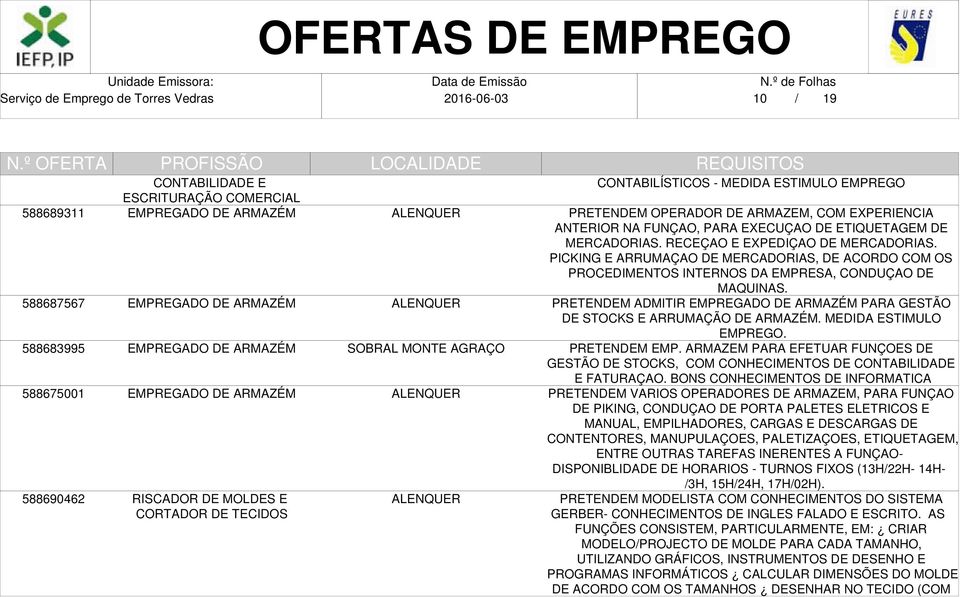 RECEÇAO E EXPEDIÇAO DE MERCADORIAS. PICKING E ARRUMAÇAO DE MERCADORIAS, DE ACORDO COM OS PROCEDIMENTOS INTERNOS DA EMPRESA, CONDUÇAO DE MAQUINAS.