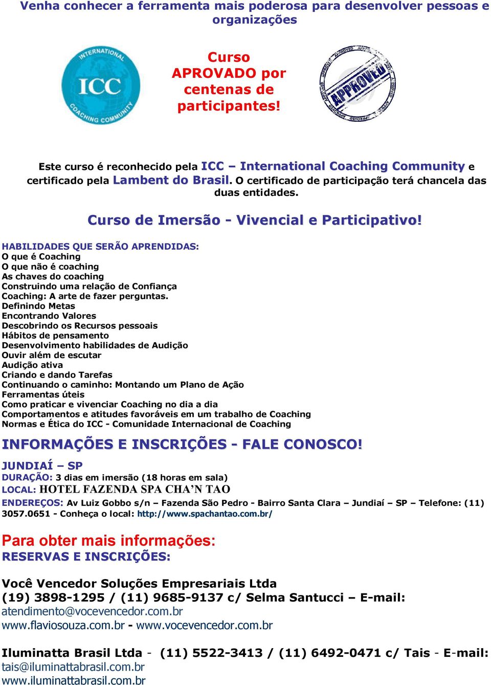 Curso de Imersão - Vivencial e Participativo!