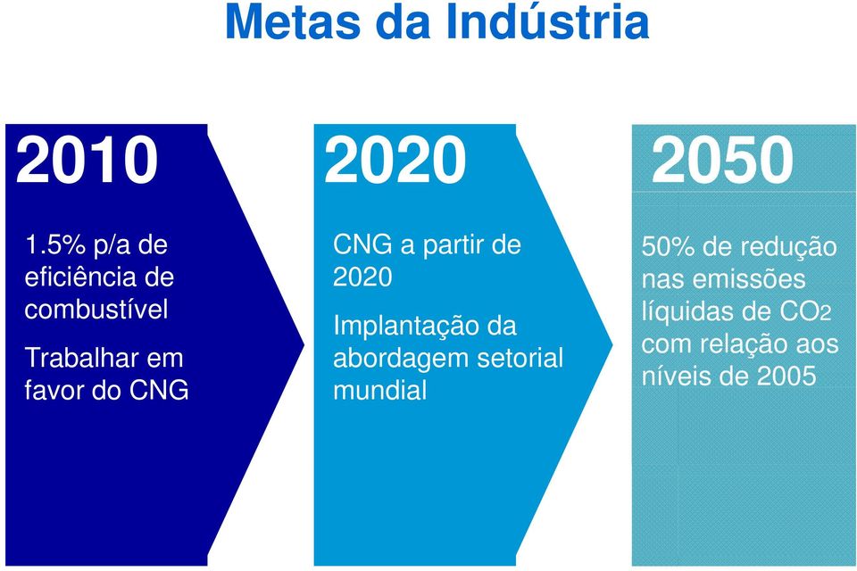CNG CNG a partir de 2020 Implantação da abordagem setorial