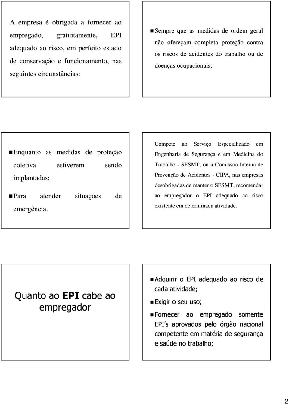 atender estiverem situações sendo de Compete ao Serviço Especializado em Engenharia de Segurança e em Medicina do Trabalho - SESMT, ou a Comissão Interna de Prevenção de Acidentes - CIPA, nas