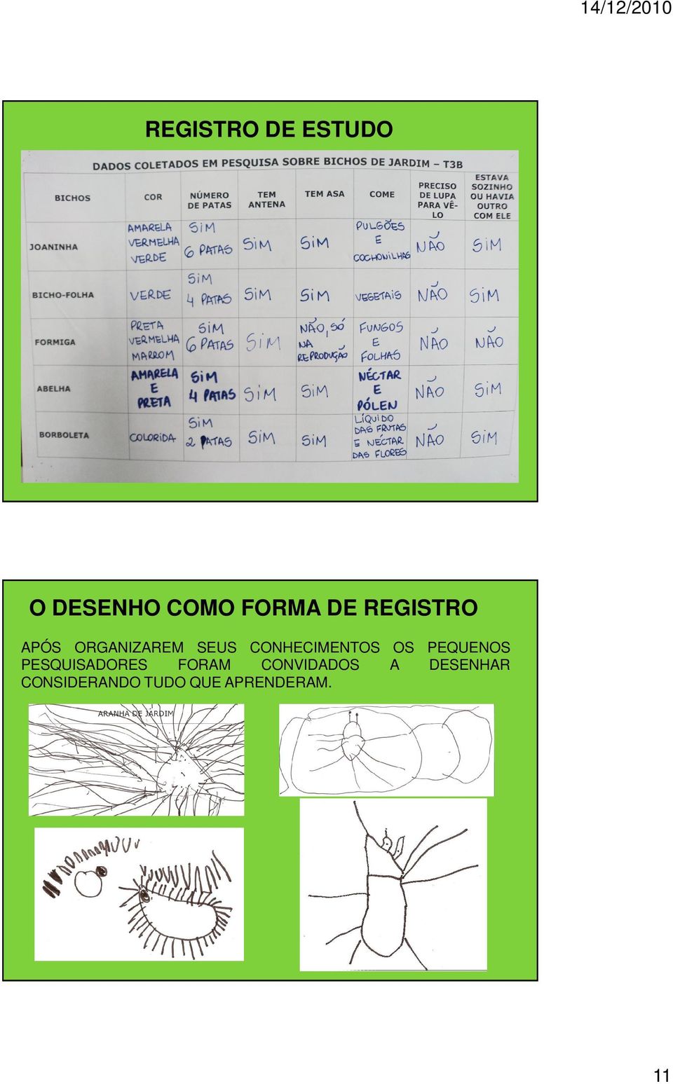 CONHECIMENTOS OS PEQUENOS PESQUISADORES FORAM