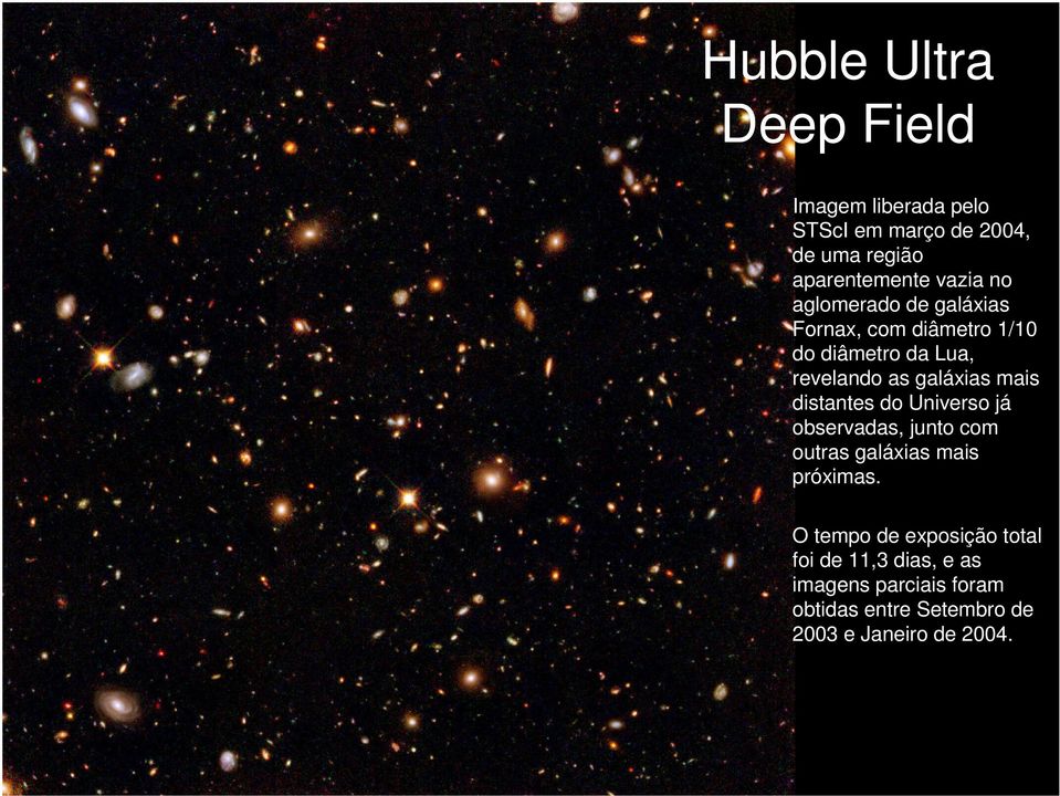 mais distantes do Universo já observadas, junto com outras galáxias mais próximas.