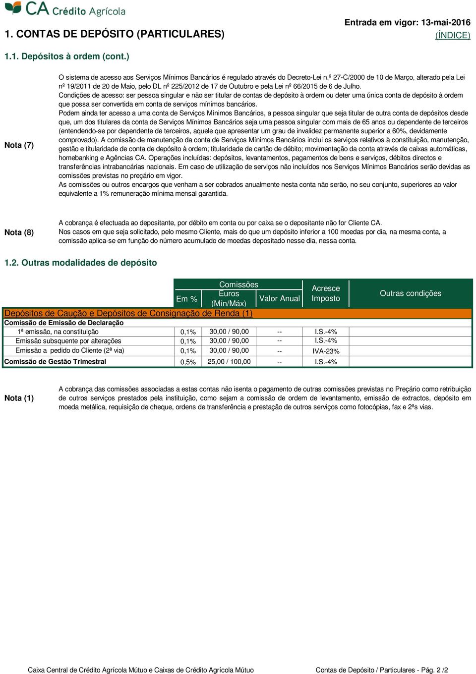 º 27-C/2000 de 10 de Março, alterado pela Lei nº 19/2011 de 20 de Maio, pelo DL nº 225/2012 de 17 de Outubro e pela Lei nº 66/2015 de 6 de Julho.