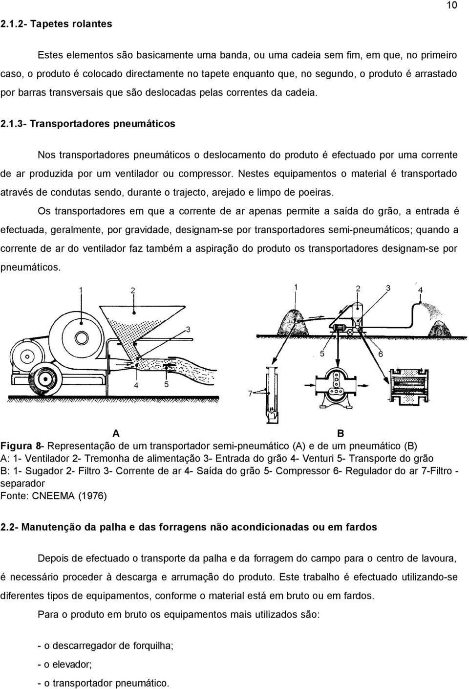 3- Transportadores pneumáticos Nos transportadores pneumáticos o deslocamento do produto é efectuado por uma corrente de ar produzida por um ventilador ou compressor.