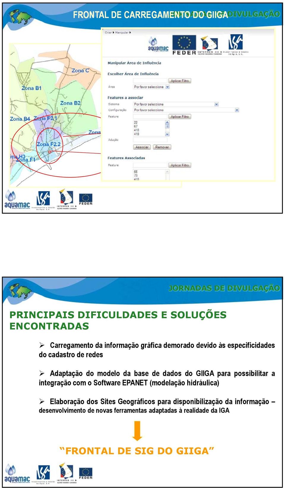 modelo da base de dados do GIIGA para possibilitar a integração com o Software EPANET (modelação hidráulica) Elaboração dos