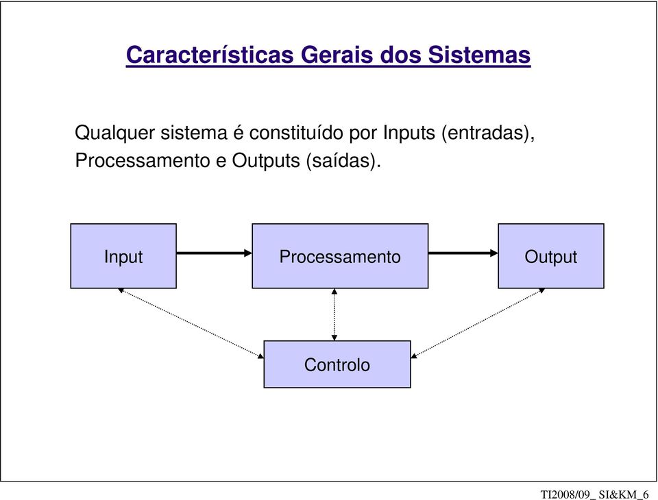 Processamento e Outputs (saídas).